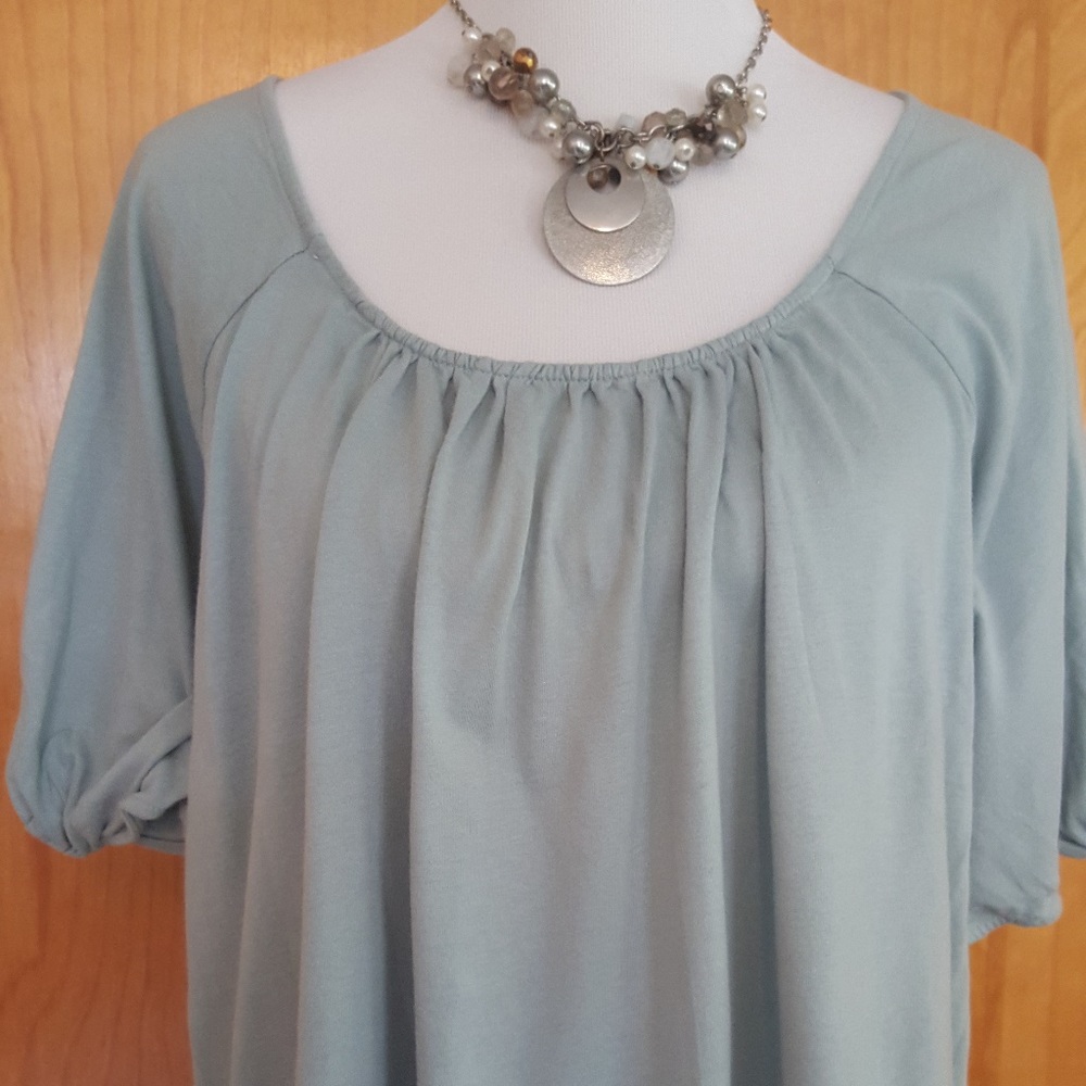 Blue Gathered Shirt ~ TWO for $15 ~